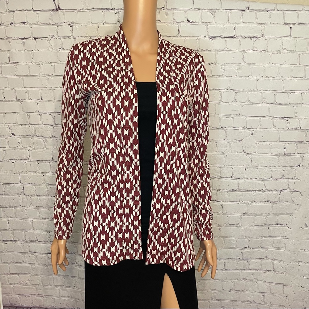 H & M Red and white pattern jacket cardigan boho size xs cardigan